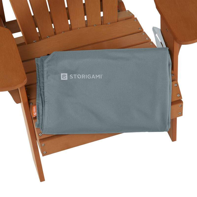 Classic Accessories Storigami Water-Resistant 26 Inch Easy Fold Patio High Back Chair Cover, Monument Grey