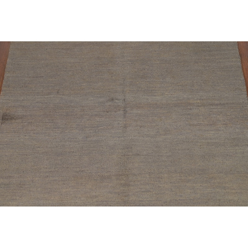 Gray & Beige Gabbeh Modern Foyer Rug Handmade Wool Carpet - 3'4"x 4'10"