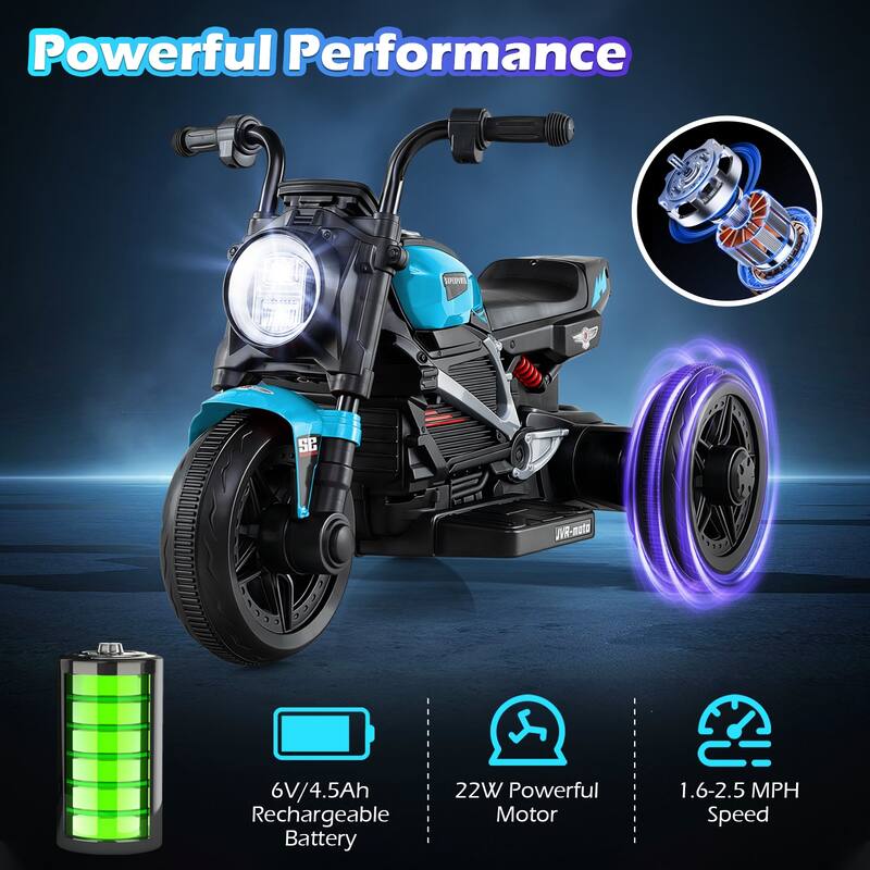 Gymax 6V Kids Motorcycle w/Song Story LED Headlights Accelerator