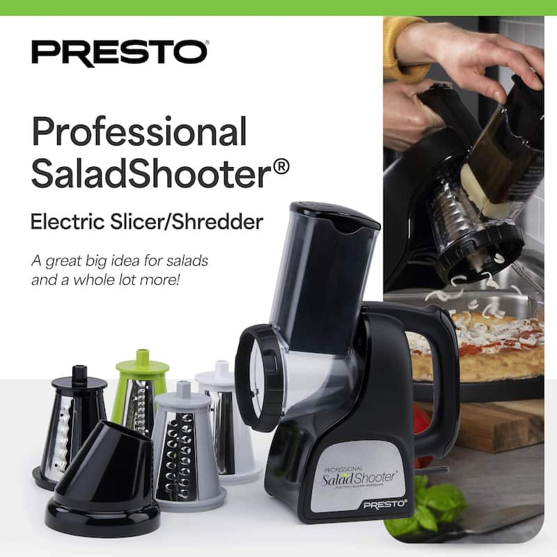 Presto Professional SaladShooter Electric Slicer, Shredder and Vegetable Grater - 3.4