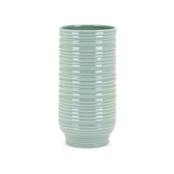 10" Light Turquoise Blue Glossy Finished Medium Tabletop Flower Vase - N/A