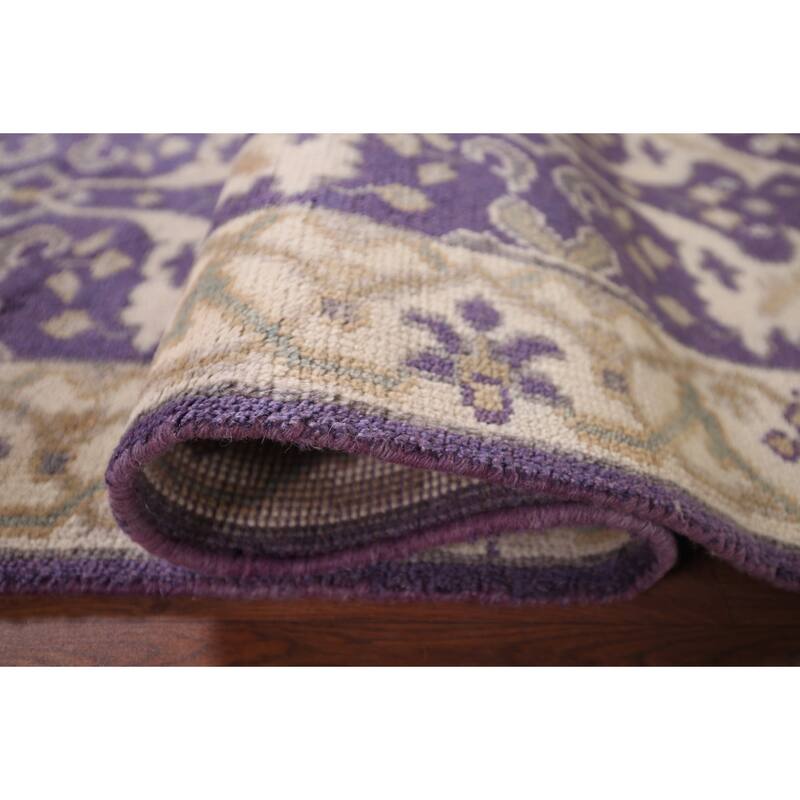Purple Oushak Oriental Runner Rug Handmade Wool Carpet - 2'6"x 9'9"