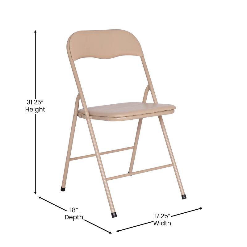 5 Piece Folding Card Table and Chair Set with Upholstered Table Top - 33.5"W x 33.5"D x 27.75"H