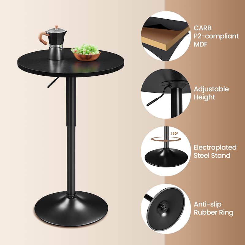 Yaheetech Adjustable Round Pub Table Bar Table