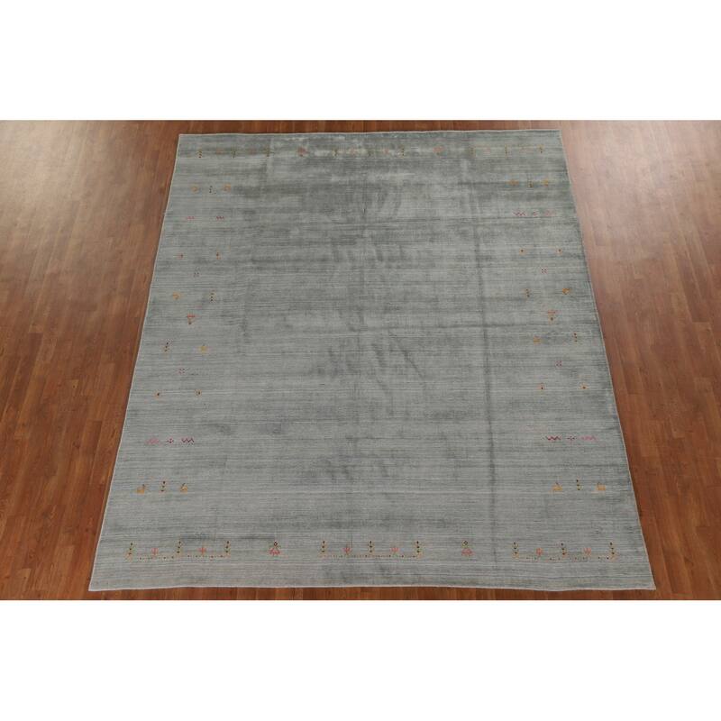 Indian Gabbeh Area Rug Handmade Wool Carpet - 8'1"x 9'9"