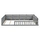 preview thumbnail 19 of 24, Wood Full Size Upholstered Platform Bed with Guardrail and Pillow