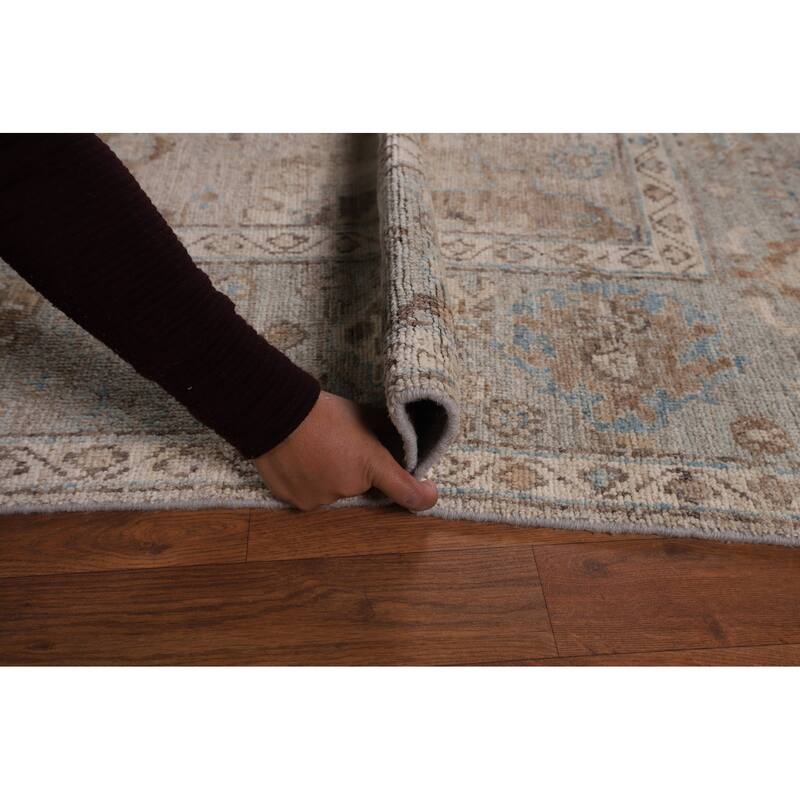 Oushak Turkish Area Rug Vegetable Dye Hand-Knotted Floral Wool Carpet - 8'1"x 10'1"