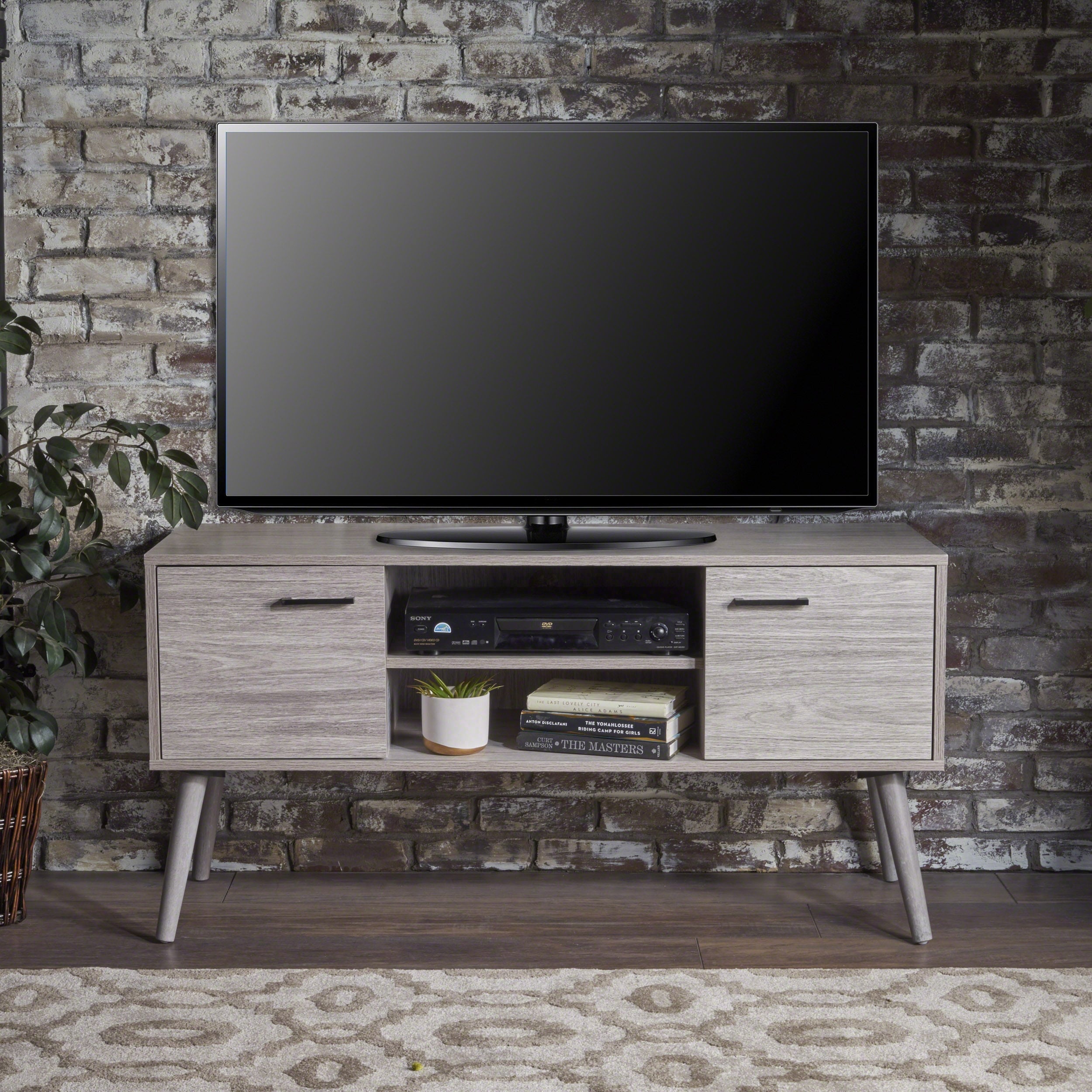 Amarah mid century modern wood shop tv stand by christopher knight home
