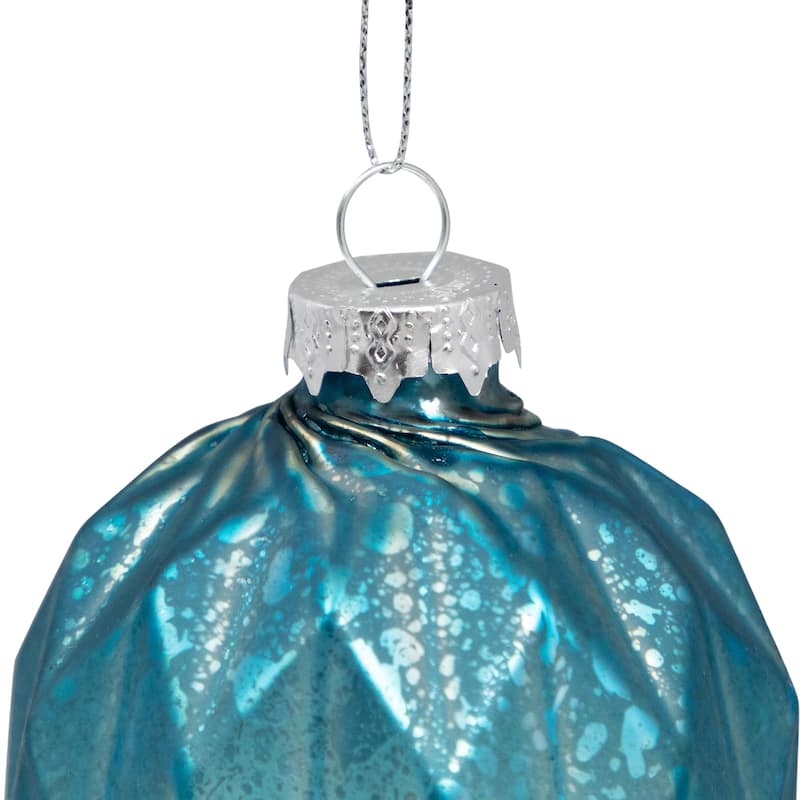 Onion and Glass Ball Christmas Ornaments - 3.25" - Royal Blue - Set of 12