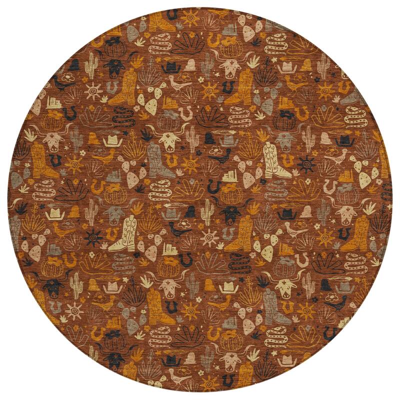 Machine Washable Indoor/ Outdoor Cowboy Dallas Chantille Rug