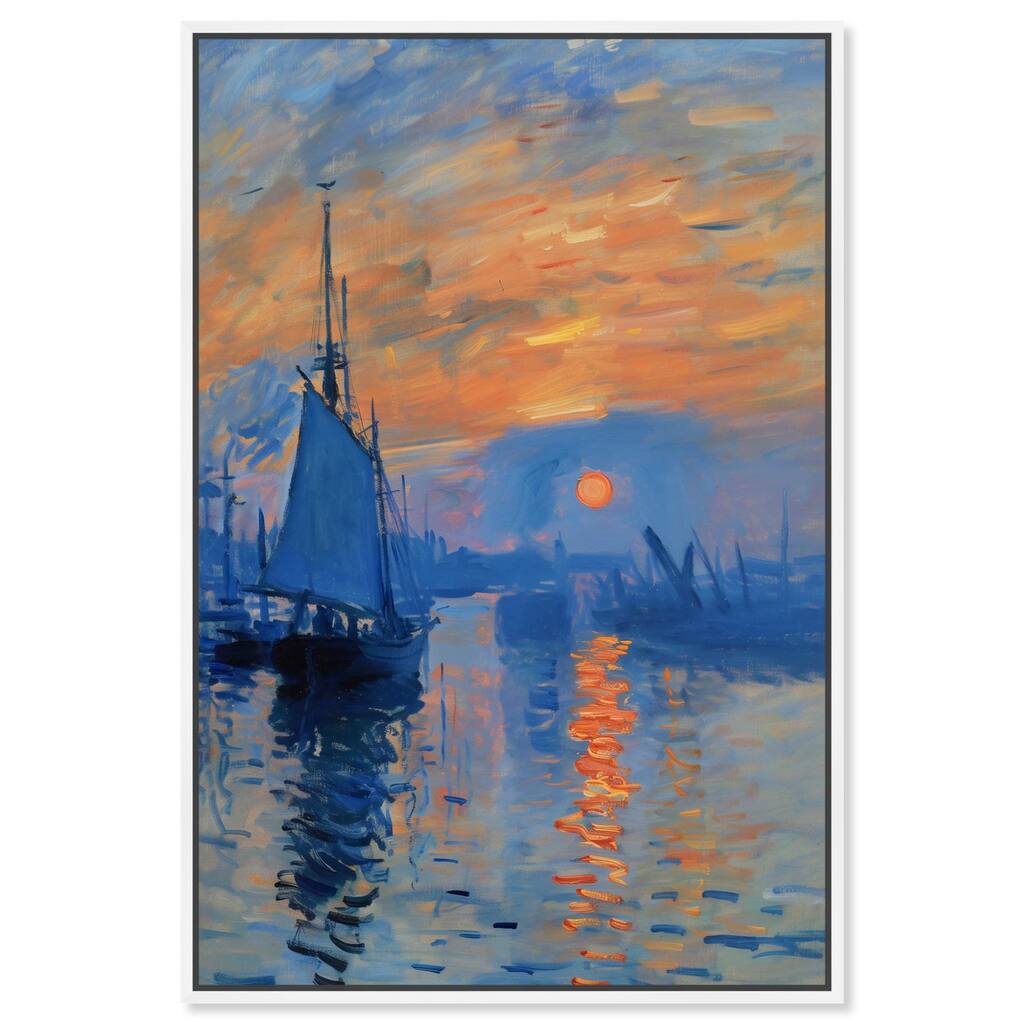 Art Remedy Till Dusk Framed Sailing 1 Piece Canvas Wall Art