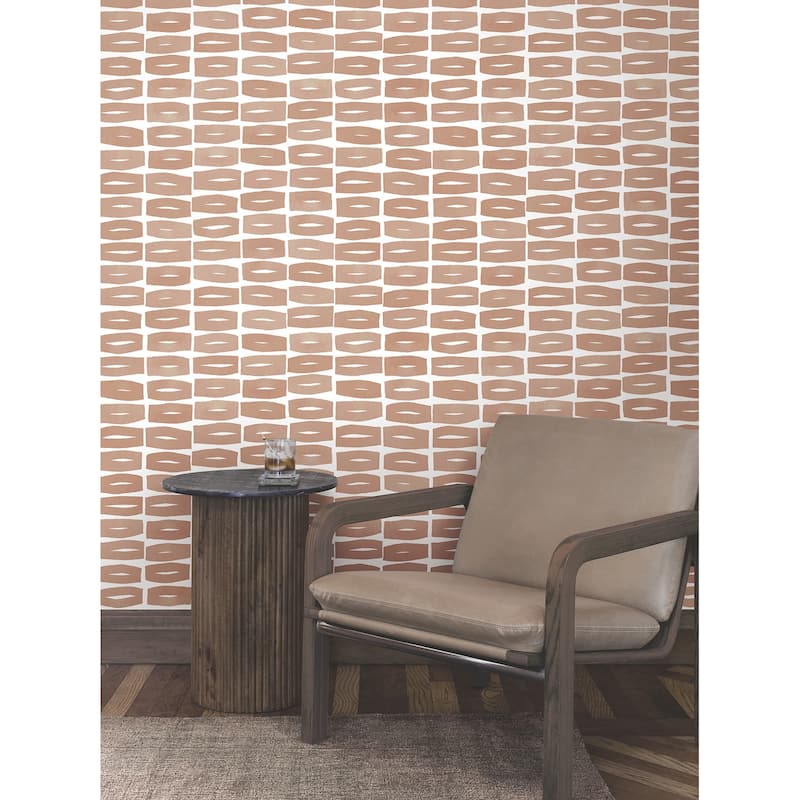 York Wallcoverings Modernist Motif Terracotta Wallpaper