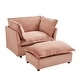 preview thumbnail 19 of 24, Modern Chenille Armchair with Plush Cushions and Movable Ottoman by Harper&Bright Designs