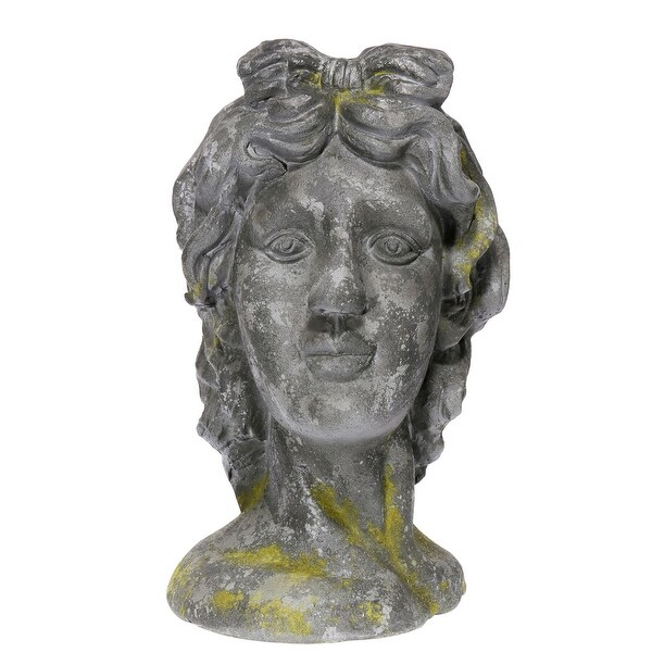 17" Magnesium and Fiber Gray Colored Bust Outdoor Planter - N/A