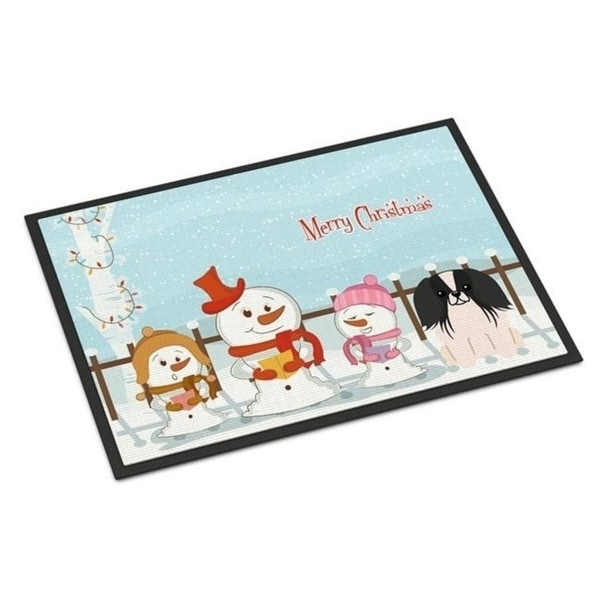 Carolines Treasures BB2436MAT Merry Christmas Carolers Pekingnese Black White Indoor or Outdoor Mat 18 x 0.25 x 27 in.