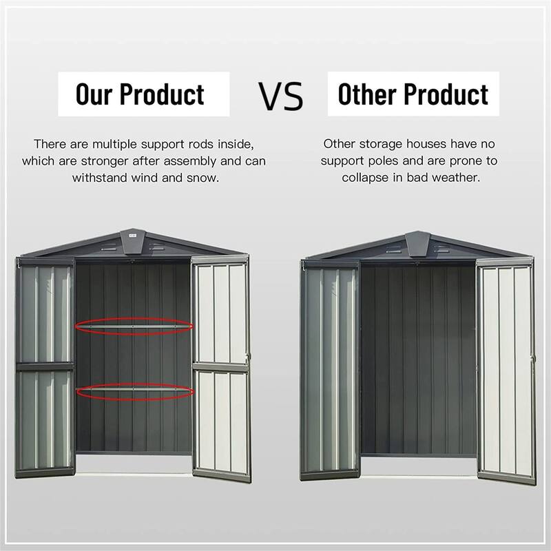 Outdoor 6.5x 4.2 ft Metal Storage Shed with Durable Metal Frame