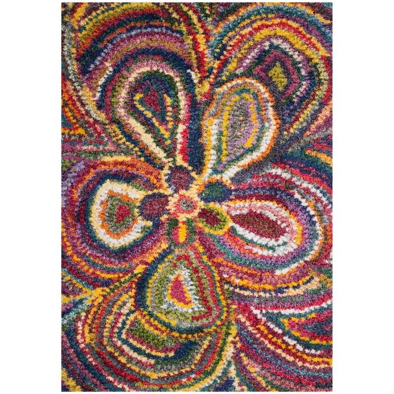 SAFAVIEH Fiesta Shag Catena Abstract Floral Rug