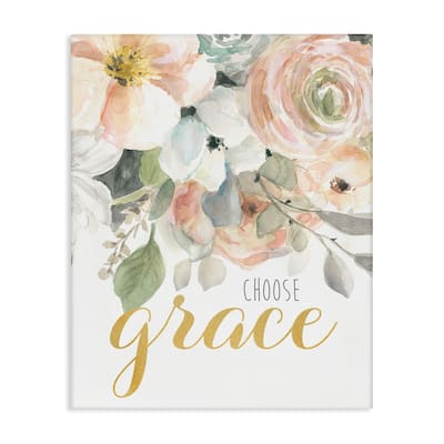 Stupell Choose Grace on Florals Canvas Wall Art Design By Carol Robinson