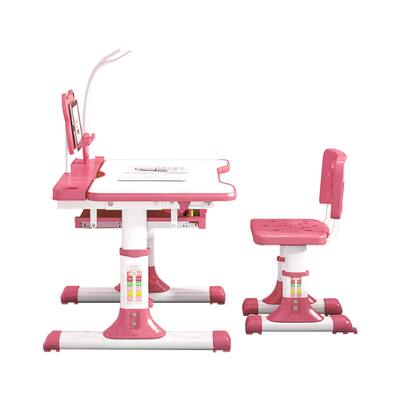 Student Study Desk Chair Set Height Adjustable Children Inchs Desk And Chair Set Adjustable Table Top LED Light