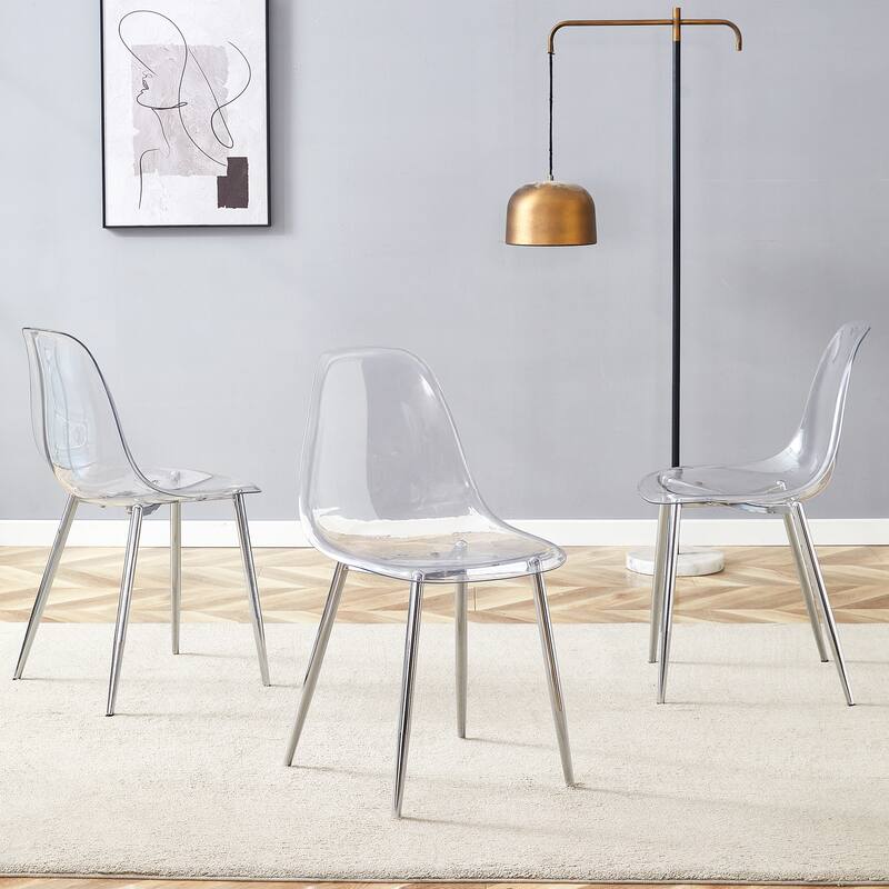 Stylish Ergonomic Dining Chair, Metal Legs