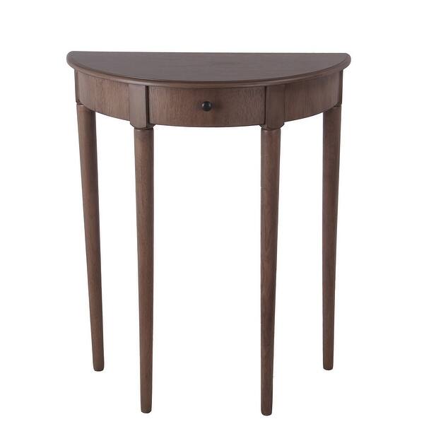 1 Drawer Half Moon Console Table With Round Legs Small Brown On Sale Overstock 31291923 By litton lane (4) $ 99 92 /piece.