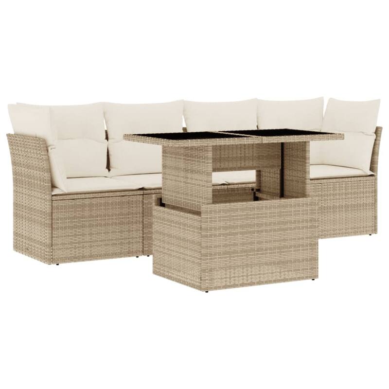 5-Piece Patio Sofa Set with Cushions