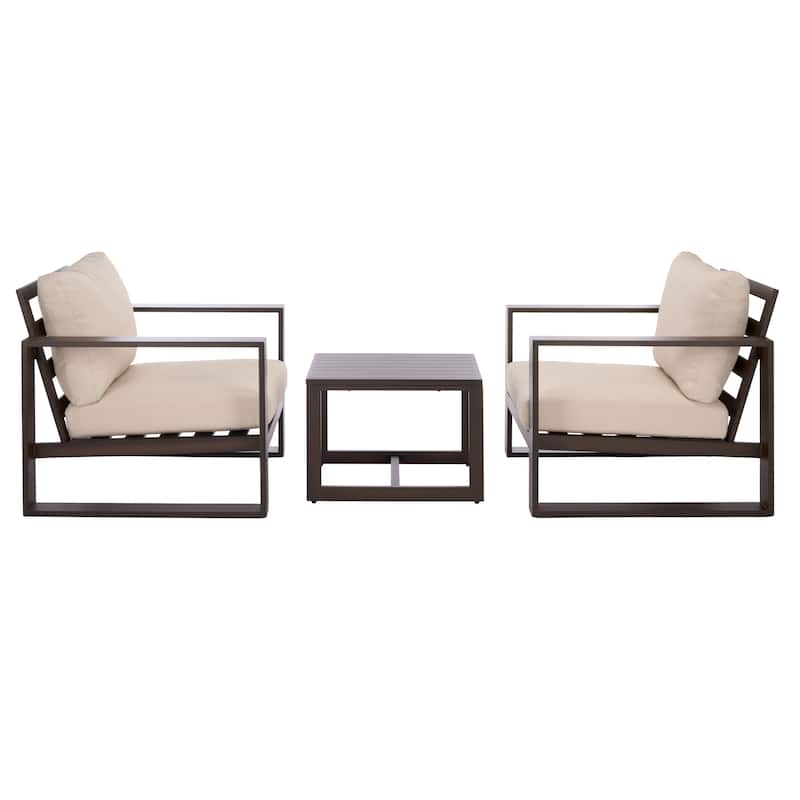 SAFAVIEH Outdoor Living Fash 3-piece Living Set - 36"W x 34"D x 30"H