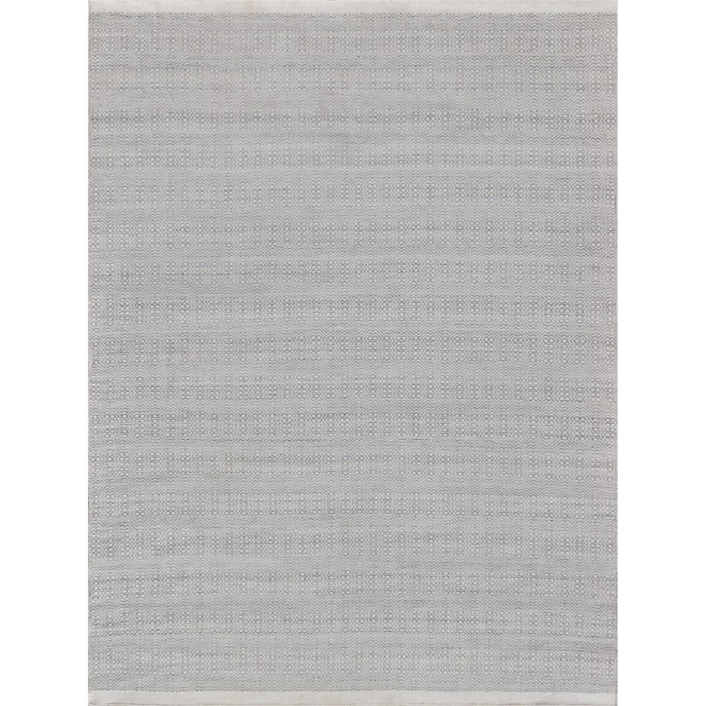 EXQUISITE RUGS Echo Indoor/Outdoor Flatweave PET yarn Ivory/Light Silver Area Rug.