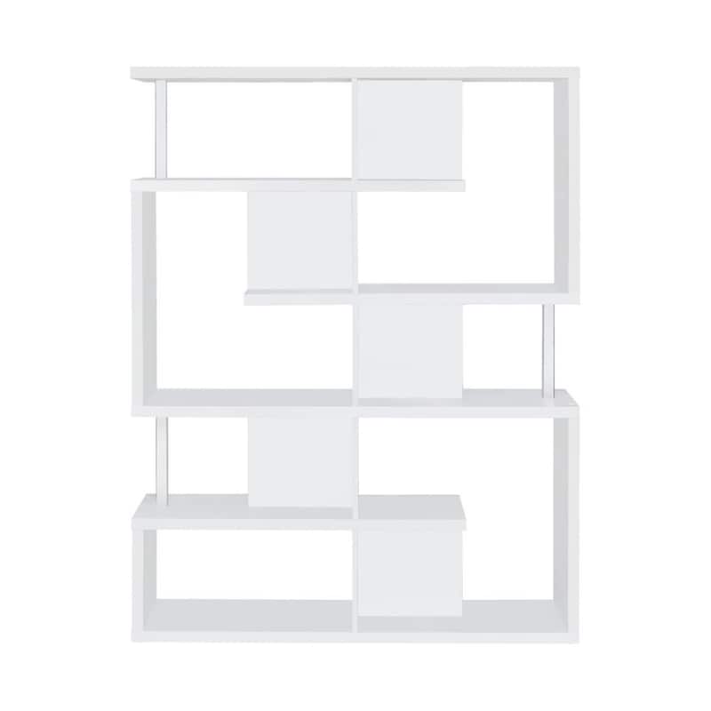 5-Tier Bookcase in White and Chrome