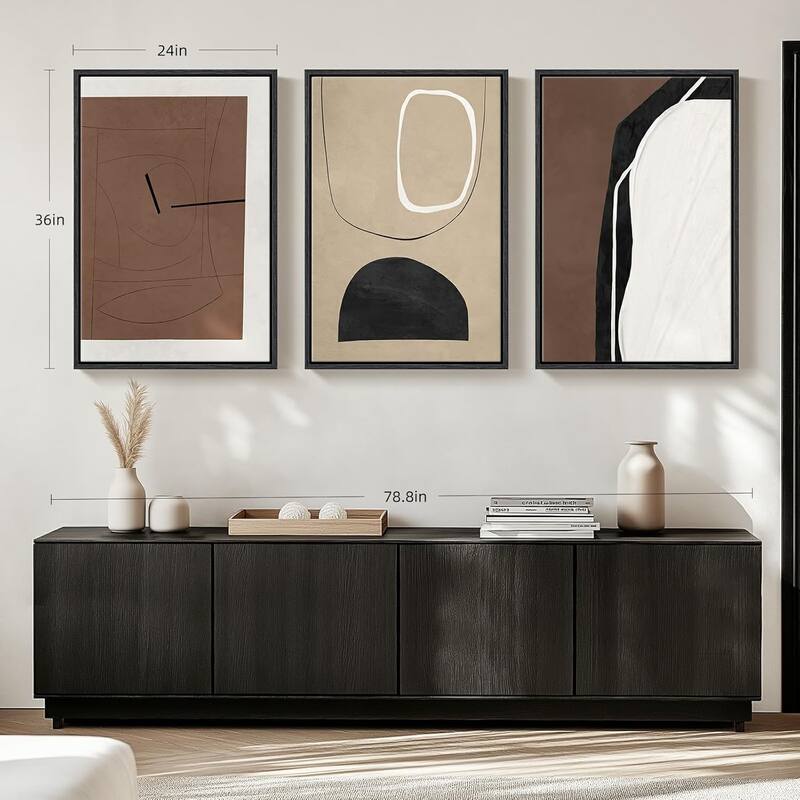 Framed Black and Brown Abstract Wall Art