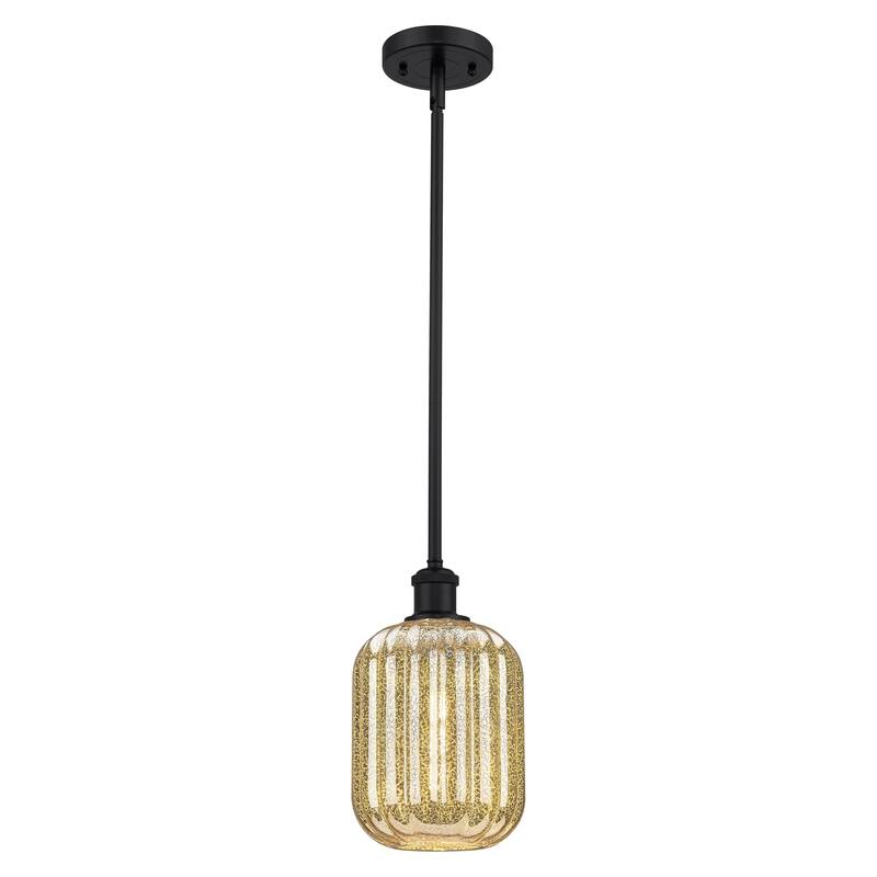 Innovations Lighting Endless Possibilities Ballston - Preston - 1 Light 7" Jar Shade Stem Hung Mini Pendant - Mercury/Matte Black