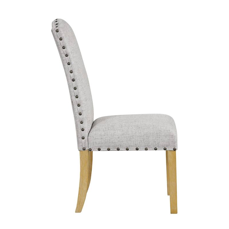 HomePop Nailhead Trim Curved Top Parson Dining Chair - Set of 2