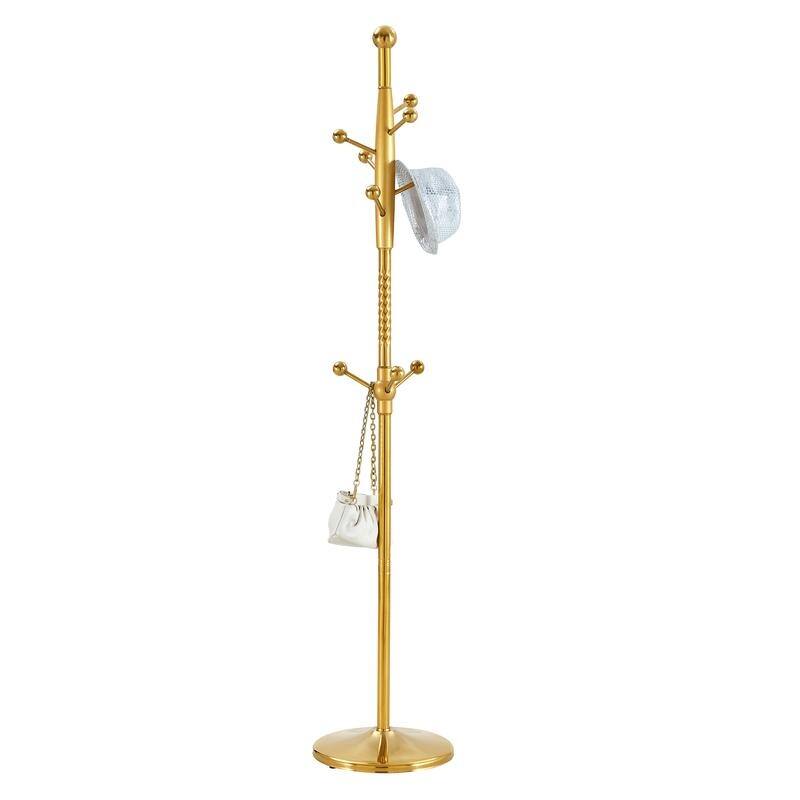72" Stainless Steel Coat Rack with Solid Wood Brackets, Modern and Detachable