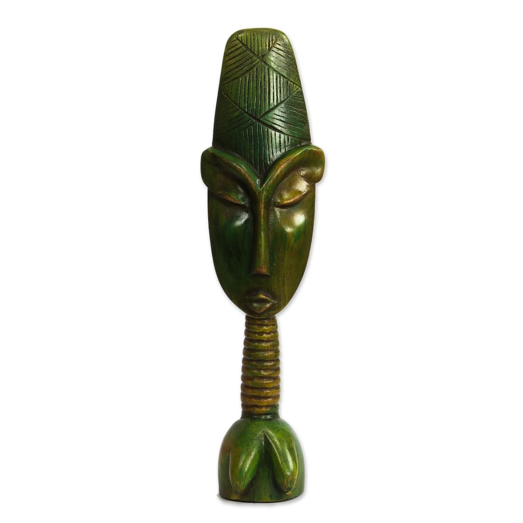 Novica Handmade Green Fante Wood Sculpture