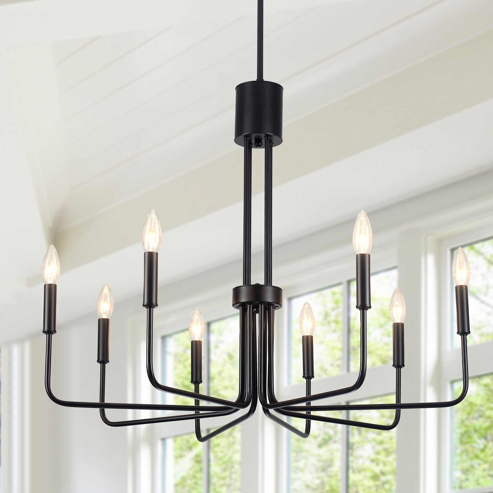 8-Light Modern Farmhouse Candle Chandeliers for Kitchen, Living Room, Entryway, Foyer