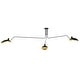 preview thumbnail 6 of 7, Farmhouse Matte Black 3-Light Semi Flush Mount Ceiling Light with Gold Leaf