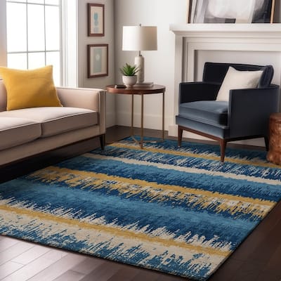 Premium Washable Super Soft Modern Ombre Stripe Mayfield Rug