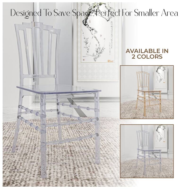 Synth Acrylic Dining Chair Modern Windsor Back Design Synth Collection Set of 2