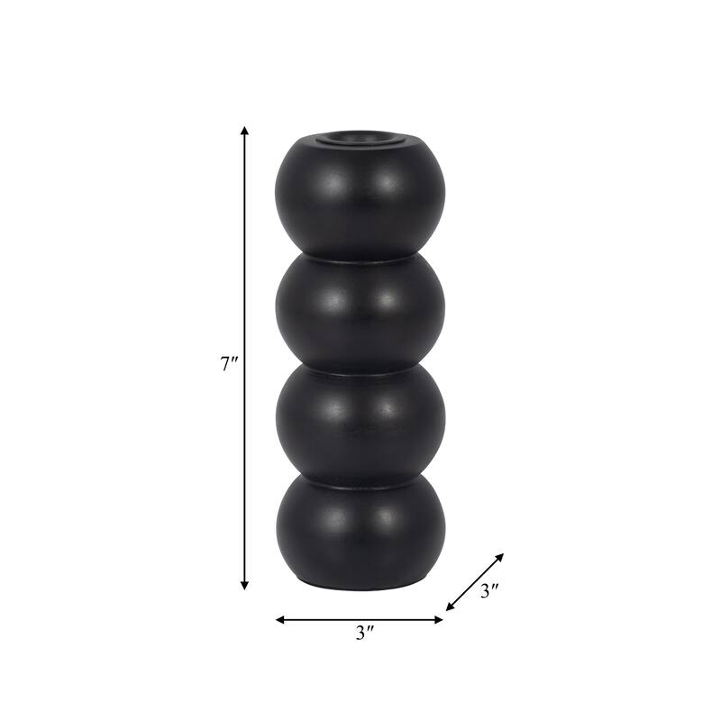 Sagebrook Home Wood, Ribbed Votive Holder, Natural, Cylinder, Ribbed