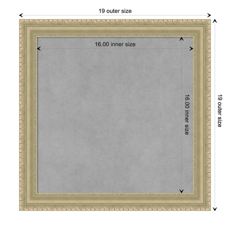 Amanti Art Champagne Teardrop Framed Magnetic Board - Board Size 16x16