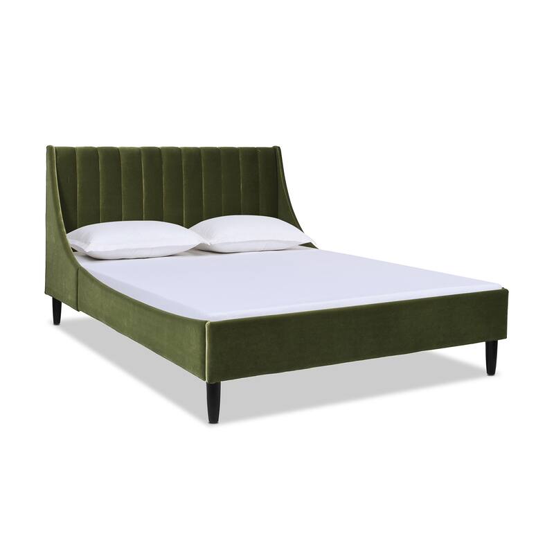 Willow Performance Velvet Channel Tufted Platform Bed