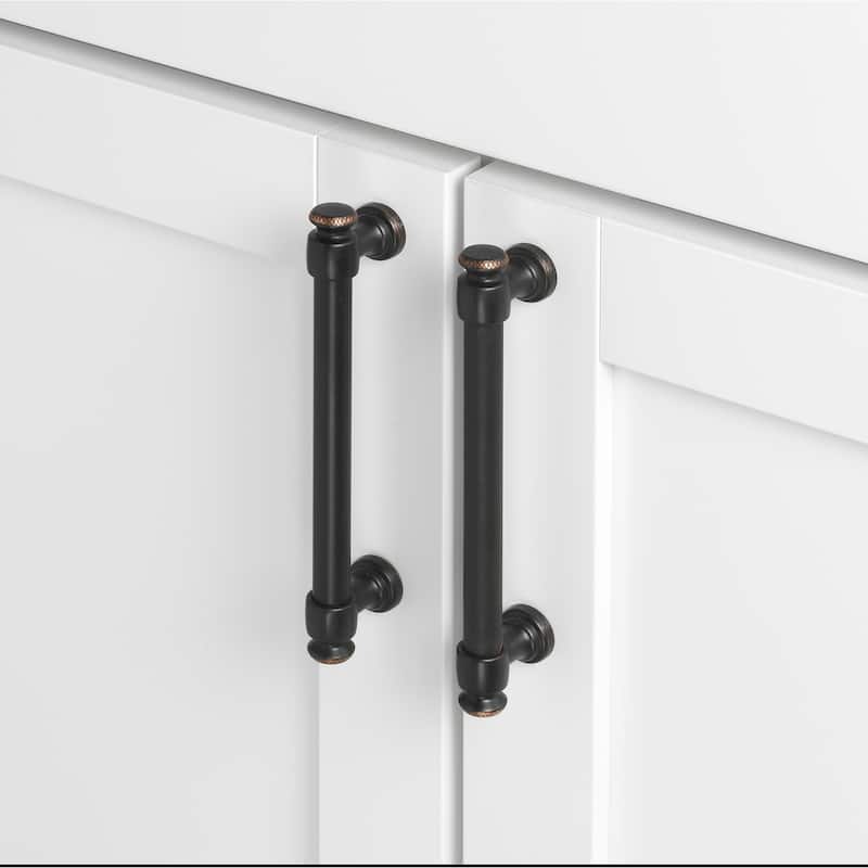 GlideRite 5-Pack 5 in. CC Classic Oil Rubbed Bronze Euro Bar Pulls - Oil Rubbed Bronze