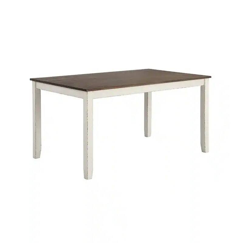7 Piece Dining Set, Dry Brushed Weathered Wood Surface, Gray Upholstery