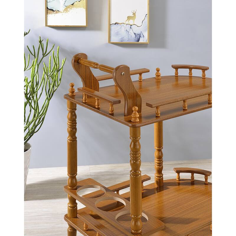 29 In. 2-Tier Wine Service Bar Cart