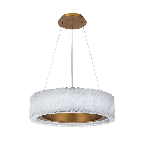Rhiannon LED Round Chandelier 3000K with Reclaimed Crystal