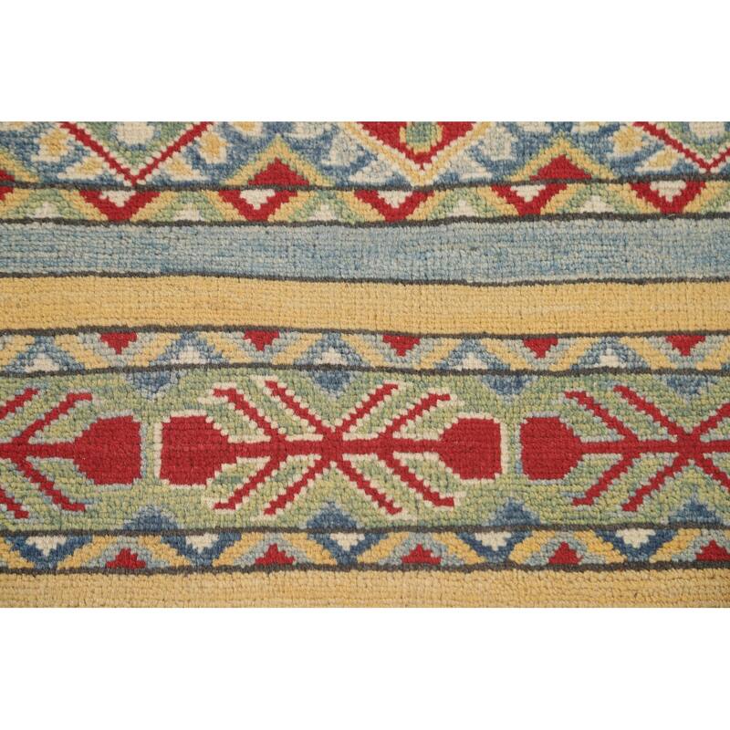 Striped Kazak Oriental Area Rug Wool Carpet - 7'11" x 10'3"
