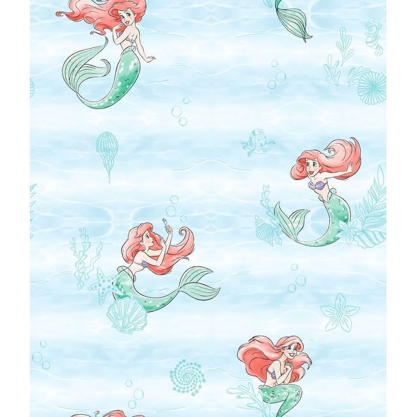 slide 2 of 6, Disney The Little Mermaid Swim Teal Wallpaper
