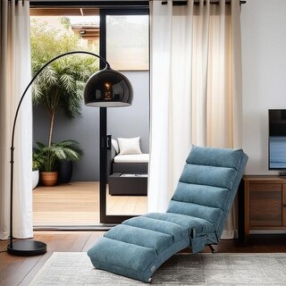 Modern Polyester Linen Chaise Lounge Indoor Chair, Long Lounger with ...