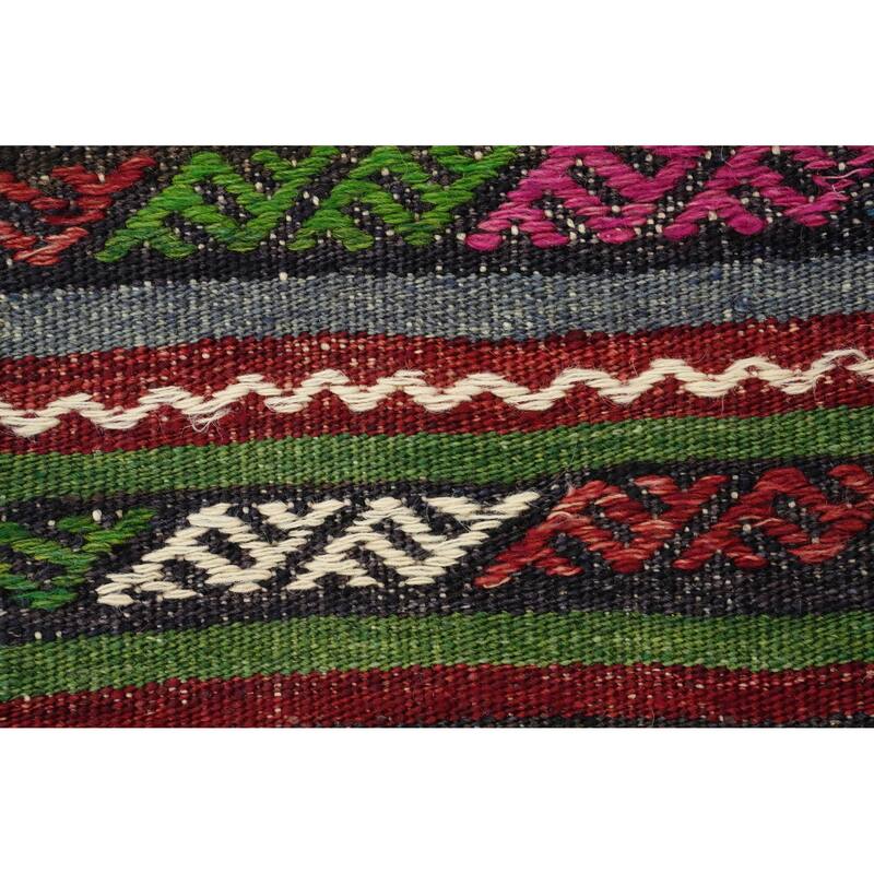Hand Woven Oriental 100% Wool Carpet Southwestern Tribal Multi-Colored Kilim Area Rug - 7' 11'' X 5' 3''