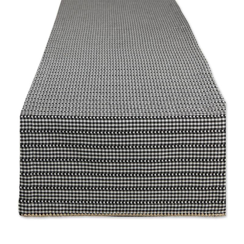 DII Pumpkin Spice Farmhouse Gingham Table Runner - 14x72" - Black